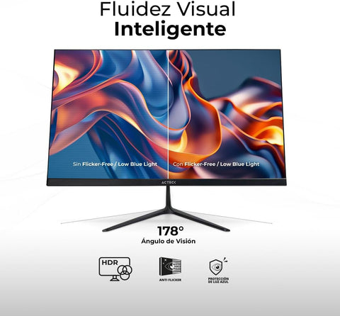 Monitor Acteck Plano 24.5"" Ips Captive Vivid Sp245 Advanced Negro