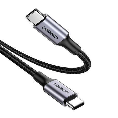 Cable USB-C a USB-C - 1 Metro - Carga Rápida de hasta 100W - Transferencia de datos 480 Mbps - PD3.0 - QC4.0/3.0/2.0 - FPC - AFC - Protección Integrada- Caja de Aluminio - Nylon Trenzado - Amplia Compatibilidad - Color Negro.
