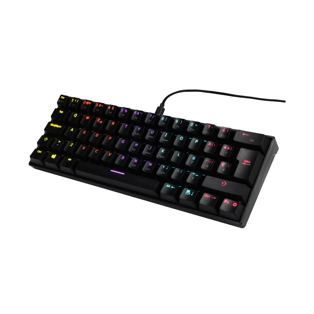 Teclado Mecanico Ocelot, Forma 60%, Alambrico, Plastico, Iluminacion Tipo Rgb, Gamer