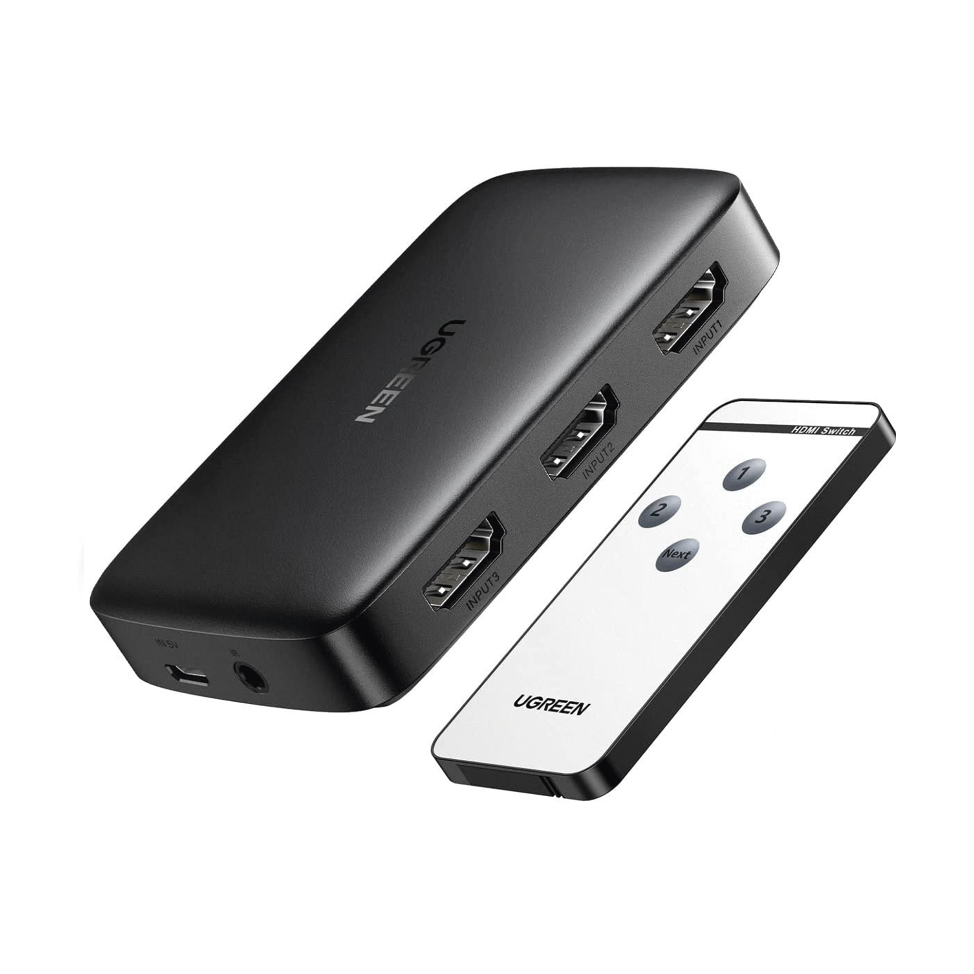Conmutador HDMI (Switch) 4K@30Hz - 3 Entradas a 1 Salida - 3D - Transmisión Estable - Incluye Control Remoto - Receptor de Infrarrojos - Indicador LED - Chip Inteligente - Incluye Cable Micro USB para Alimentación.