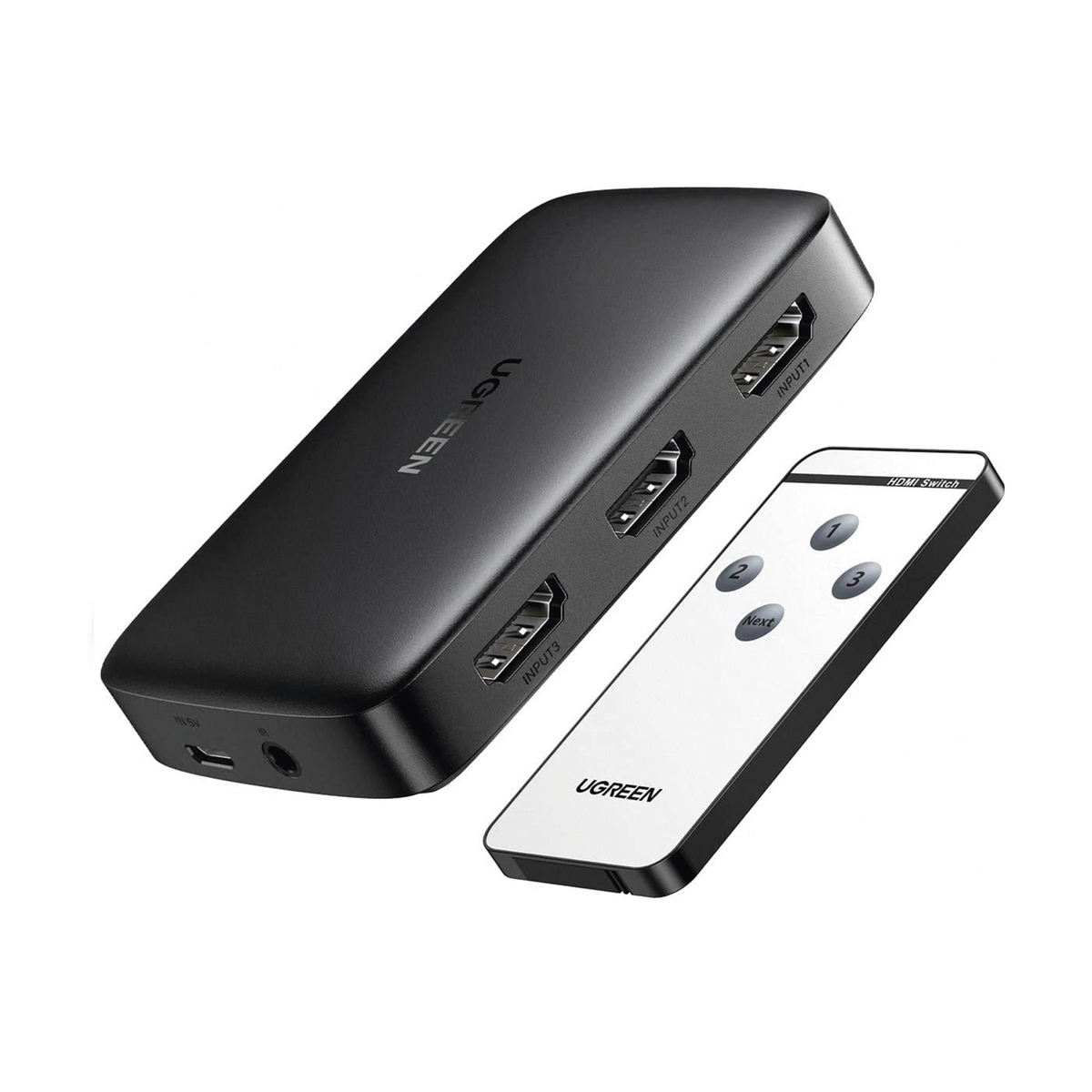 Conmutador HDMI (Switch) 4K@30Hz - 3 Entradas a 1 Salida - 3D - Transmisión Estable - Incluye Control Remoto - Receptor de Infrarrojos - Indicador LED - Chip Inteligente - Incluye Cable Micro USB para Alimentación.