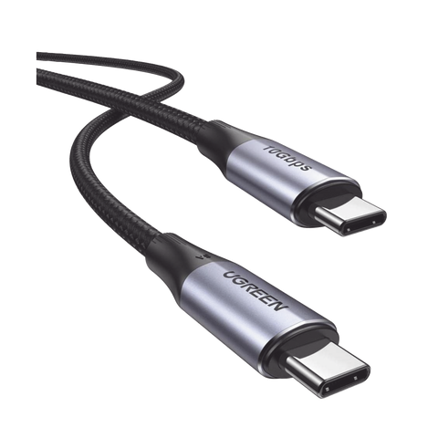 Cable USB-C a USB-C 3.2 Thunderbolt - 1 Metro - 240W - 10 Gbps - 480 Mbps - Soporta Video 4K@60Hz- Chip E-Market Inteligente - Carcasa de Aluminio - Nylon Trenzado - Blindaje de 4 capas.
