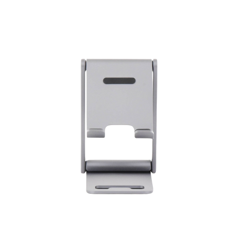 Soporte para Teléfono Celular de Aluminio - Angulo Ajustable - Amplia Compatibilidad con dispositivos de 4.7'' a 7.9'' - Antideslizante - Antiarañazos - Plegable - Color Gris.