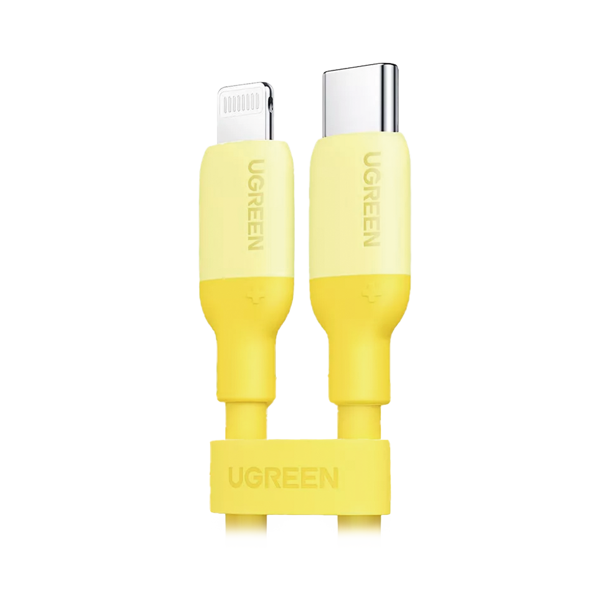 Cable USB-C a Lightning | Certificado MFi | 1 Metro | Adecuado para iPhone, iPad, iPod | Carga Rápida PD 20W | Sincronización de Datos de hasta 480 Mbps | Goma de Silicona y TPE. | Suave al Tacto | Color Yellow