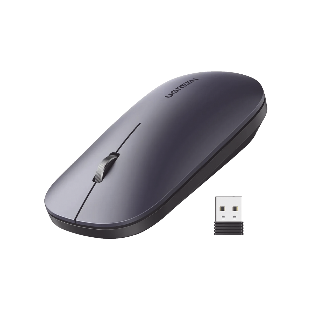 Mouse inalámbrico 2.4 GHz - Ultra Delgado y Silencioso - DPI 1000/1600/2000/4000 (Ajustable) - Alcance 10m - Scroll de Aluminio - Adaptable a diferentes superficies - Diseño suave al tacto - Contiene Receptor USB - Color Negro.