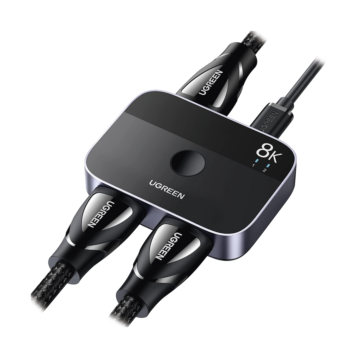 Conmutador HDMI 2.1 8K @60Hz - HDMI Splitter 2 Entradas a 1 Salida - Soporta 4K @120Hz 1080P @240Hz 3D - HDR Dolby - Alta Velocidad 48Gbps - Formatos de Audio LPCM/DTS/DSD, 2,0/2,1/5,1/7,1 canales.