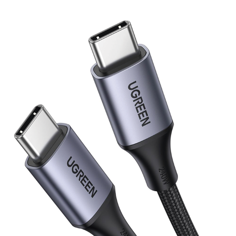 Cable USB-C a USB-C - 2 Metros - Potencia de Carga 240W - 48V/5A - PD3.1 /3.0 - 480 Mbps - Chip E-Market - Carcasa de Aluminio - Nylon Trenzado.
