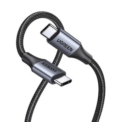 Cable USB-C a USB-C - 2 Metros - Potencia de Carga 240W - 48V/5A - PD3.1 /3.0 - 480 Mbps - Chip E-Market - Carcasa de Aluminio - Nylon Trenzado.