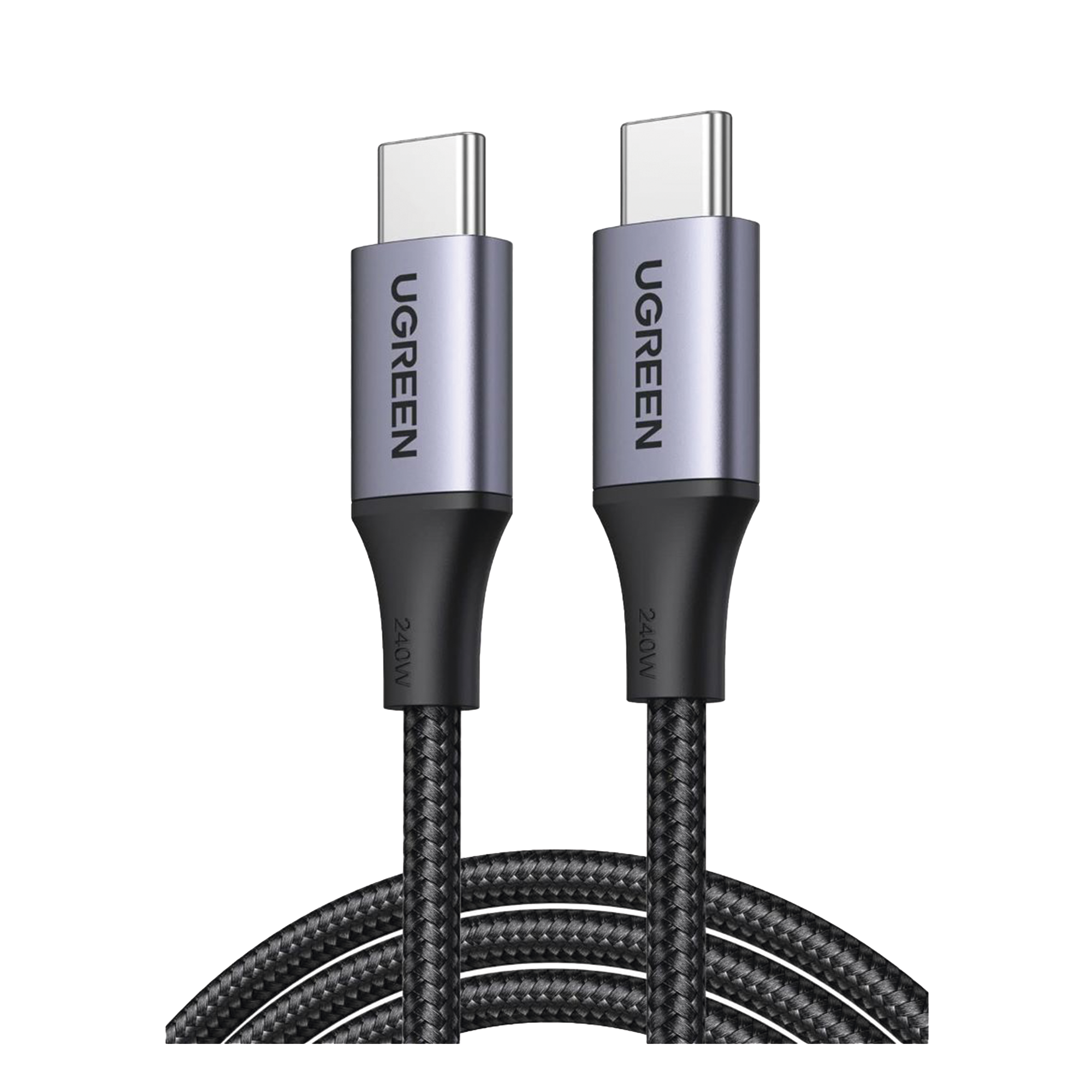 Cable USB-C a USB-C - 2 Metros - Potencia de Carga 240W - 48V/5A - PD3.1 /3.0 - 480 Mbps - Chip E-Market - Carcasa de Aluminio - Nylon Trenzado.