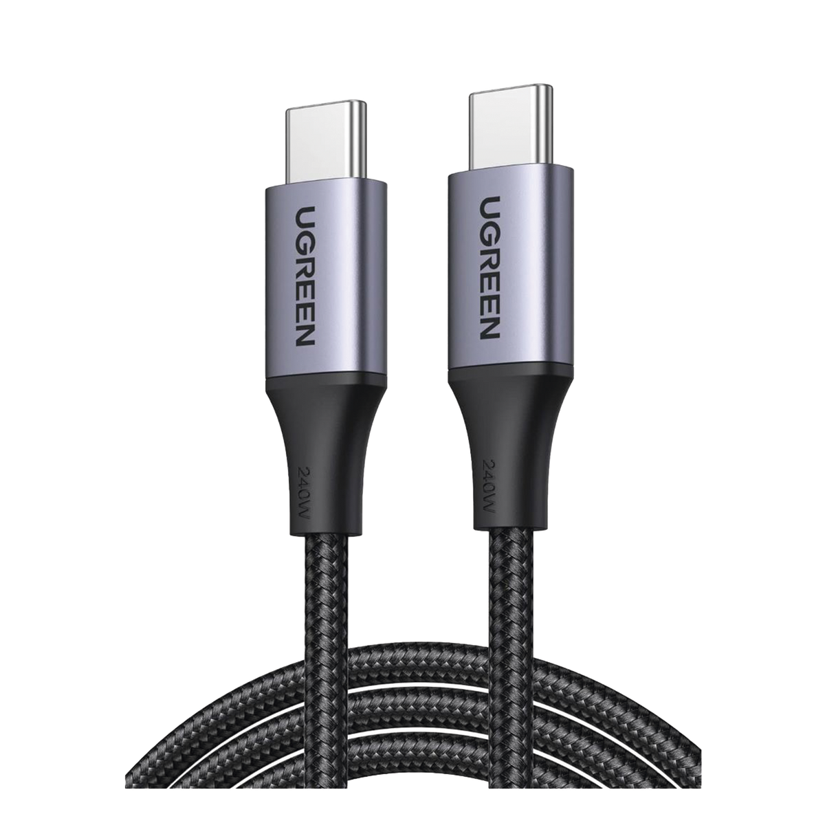Cable USB-C a USB-C - 2 Metros - Potencia de Carga 240W - 48V/5A - PD3.1 /3.0 - 480 Mbps - Chip E-Market - Carcasa de Aluminio - Nylon Trenzado.
