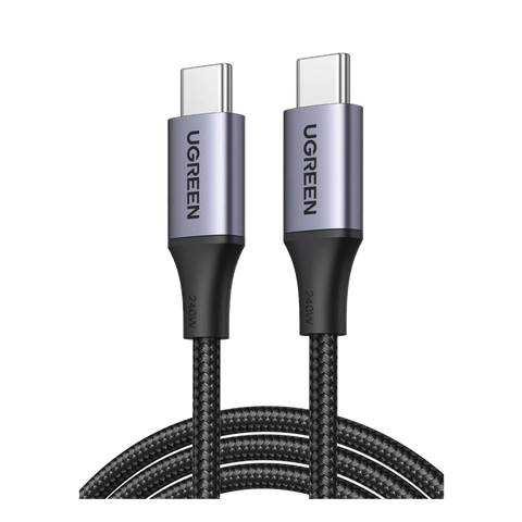 Cable USB-C a USB-C - 2 Metros - Potencia de Carga 240W - 48V/5A - PD3.1 /3.0 - 480 Mbps - Chip E-Market - Carcasa de Aluminio - Nylon Trenzado.