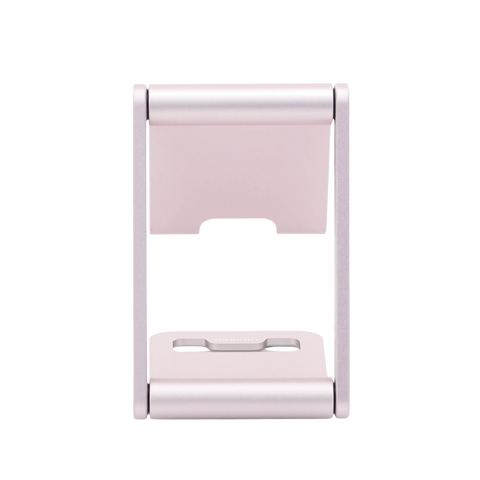 Soporte para Teléfono Celular de Aluminio | Angulo Ajustable | Amplia Compatibilidad con dispositivos de 4.7'' a 7.9'' | Antideslizante | Antiarañazos | Plegable | Color Rosa