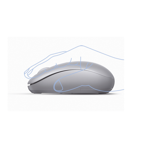 Mouse Inalámbrico 2.4G 800/1200/1600/2400 DPI - Función de 3 botones - Alcance 10m - Silencioso - Ergonómico - Anti-caída y Anti-interferencias - Batería Alcalina AA incluida - Color Grey.