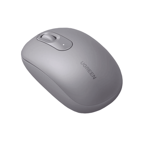 Mouse Inalámbrico 2.4G 800/1200/1600/2400 DPI - Función de 3 botones - Alcance 10m - Silencioso - Ergonómico - Anti-caída y Anti-interferencias - Batería Alcalina AA incluida - Color Grey.