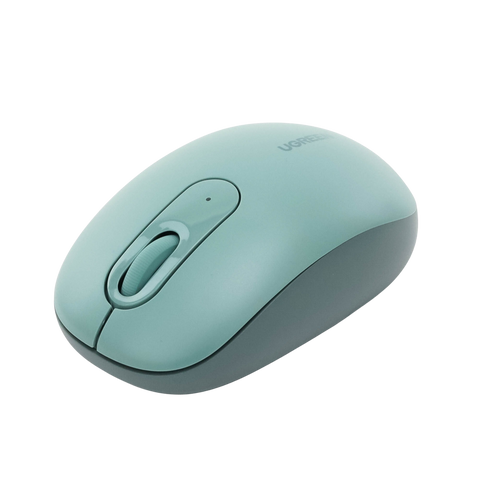 Mouse Inalámbrico 2.4G 800/1200/1600/2400 DPI - Función de 3 botones - Alcance 10m - Silencioso - Ergonómico - Anti-caída y Anti-interferencias - Batería Alcalina AA incluida - Color Green.
