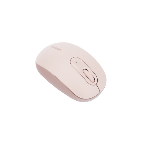 Mouse Inalámbrico 2.4G 800/1200/1600/2400 DPI - Función de 3 botones - Alcance 10m - Silencioso - Ergonómico - Anti-caída y Anti-interferencias - Batería Alcalina AA incluida - Color Dusty Pink.