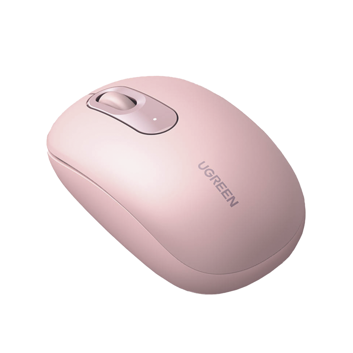 Mouse Inalámbrico 2.4G 800/1200/1600/2400 DPI - Función de 3 botones - Alcance 10m - Silencioso - Ergonómico - Anti-caída y Anti-interferencias - Batería Alcalina AA incluida - Color Dusty Pink.