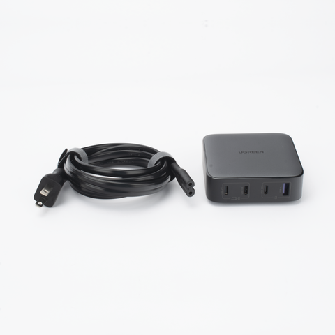 Cargador de Escritorio de 100W - 4 Puertos de Carga Rápida - 3 USB-C - 1 USB-A - Tecnología GaN II +SIC - Power Delivery 3.0 - Quick Charge 4.0 - Chip Confiable y Carga Inteligente - Optimiza la Experiencia de Carga