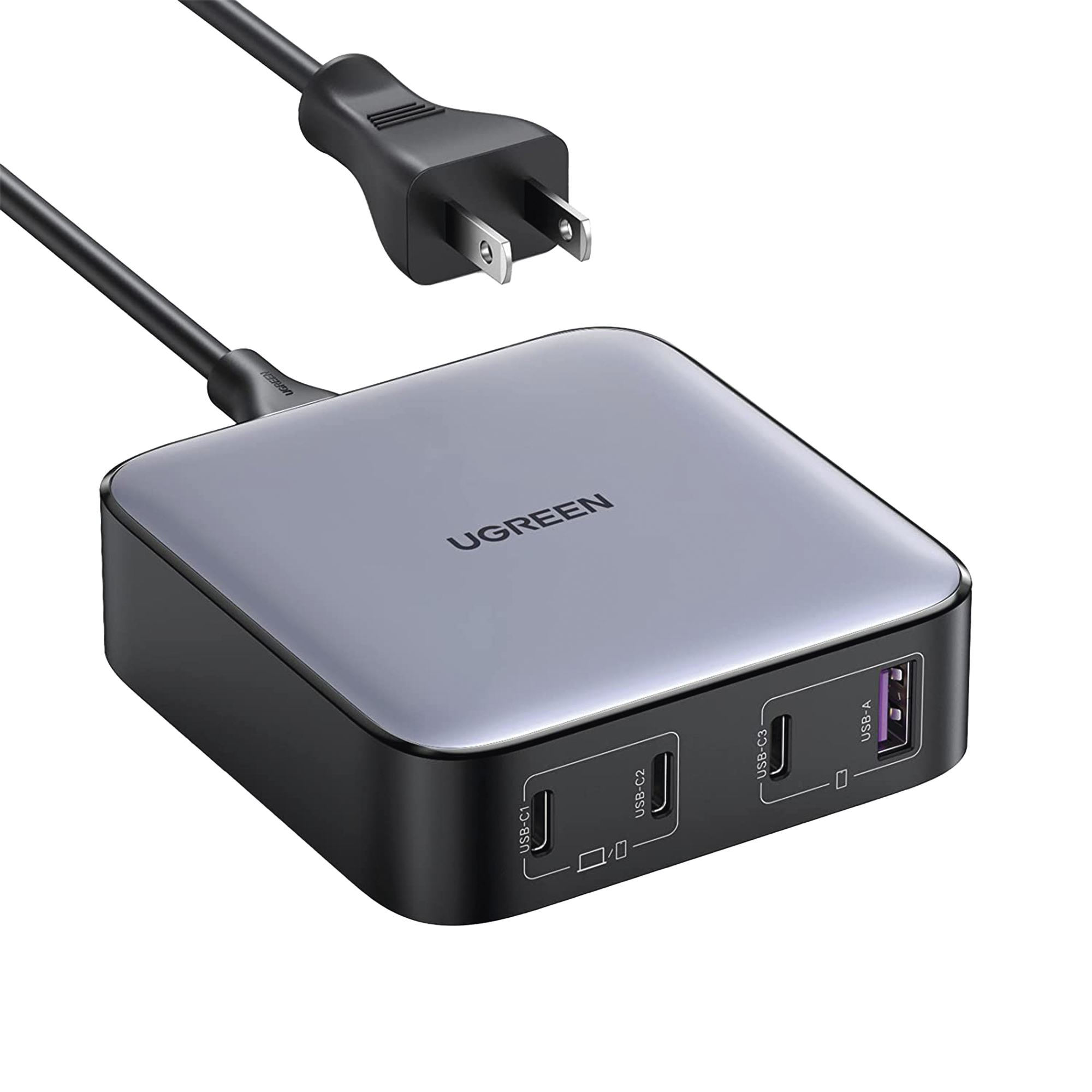Cargador de Escritorio de 100W - 4 Puertos de Carga Rápida - 3 USB-C - 1 USB-A - Tecnología GaN II +SIC - Power Delivery 3.0 - Quick Charge 4.0 - Chip Confiable y Carga Inteligente - Optimiza la Experiencia de Carga