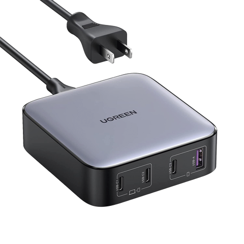 Cargador de Escritorio de 100W - 4 Puertos de Carga Rápida - 3 USB-C - 1 USB-A - Tecnología GaN II +SIC - Power Delivery 3.0 - Quick Charge 4.0 - Chip Confiable y Carga Inteligente - Optimiza la Experiencia de Carga