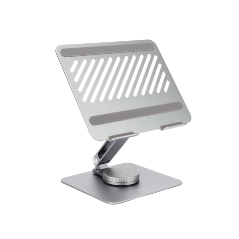 Soporte Giratorio de Aluminio para Laptop - Giratorio 360° - Función de Bloqueo - Soporta Laptops de 10 a 17.3''- Capacidad de Carga 5Kg - Excelente Estabilidad - Diseño Ergonómico - Altura y Angulo Ajustable - Plegable y Port&amp