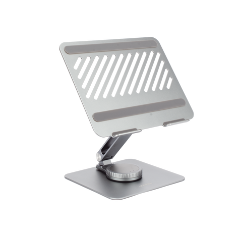 Soporte Giratorio de Aluminio para Laptop - Giratorio 360° - Función de Bloqueo - Soporta Laptops de 10 a 17.3''- Capacidad de Carga 5Kg - Excelente Estabilidad - Diseño Ergonómico - Altura y Angulo Ajustable - Plegable y Port&amp