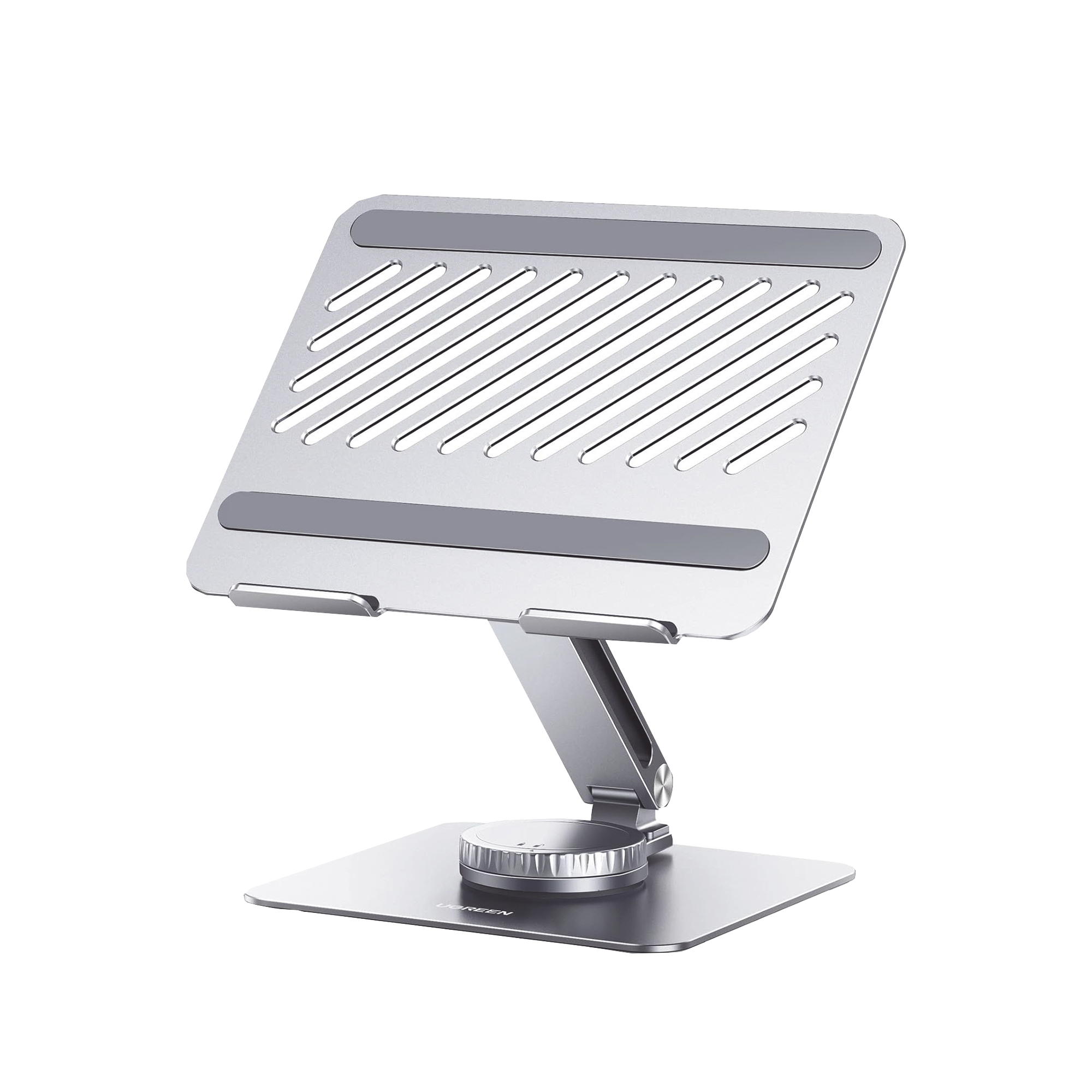 Soporte Giratorio de Aluminio para Laptop - Giratorio 360° - Función de Bloqueo - Soporta Laptops de 10 a 17.3''- Capacidad de Carga 5Kg - Excelente Estabilidad - Diseño Ergonómico - Altura y Angulo Ajustable - Plegable y Port&amp