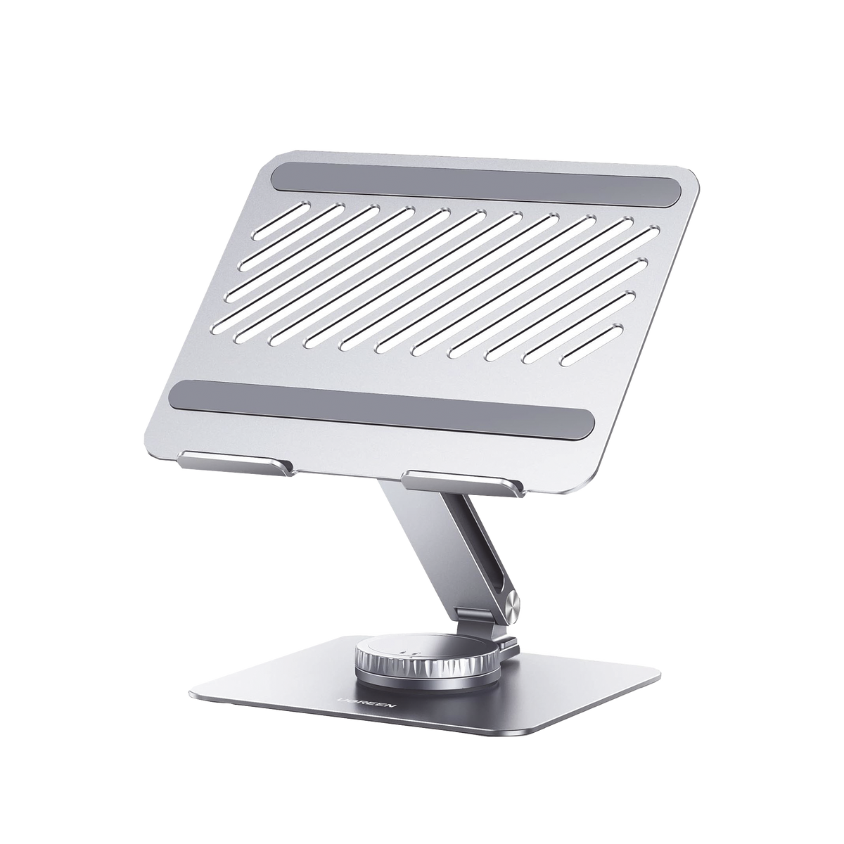 Soporte Giratorio de Aluminio para Laptop - Giratorio 360° - Función de Bloqueo - Soporta Laptops de 10 a 17.3''- Capacidad de Carga 5Kg - Excelente Estabilidad - Diseño Ergonómico - Altura y Angulo Ajustable - Plegable y Port&amp