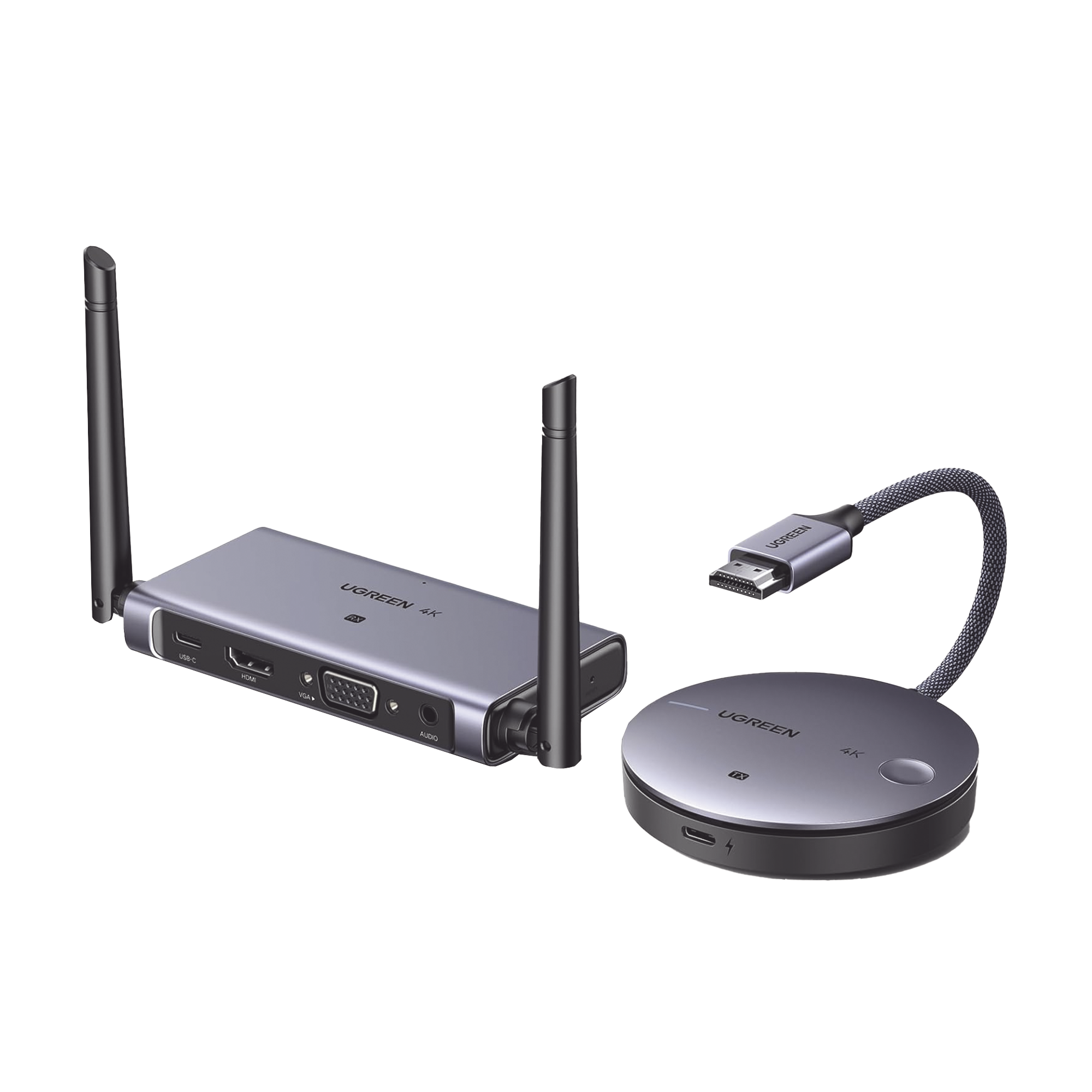 Transmisor y Receptor Inalámbrico HDMI - 50m - Salida HDMI y VGA (Simultanea) - Audio 3.5mm - Efecto 3D - Luz Indicadora LED - Clic and Go - Señal Estable - Amplia Compatibilidad - Conecta con un Clic.