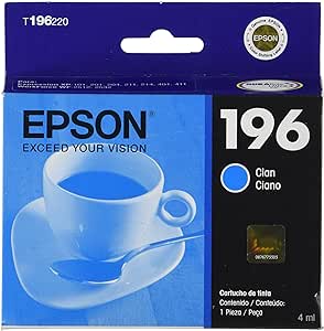 Cartucho Epson T196 Cyan Para Xp-401 411 7Ml T196220-Al