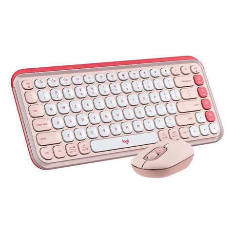Kit Logitech Pop Icon Teclado/Mouse Bt Rose/Off White (920-013053)
