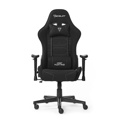 Silla Gamer Ocelot Black Night Negra en Tela Automotriz Reclinable 155° - Máximo Confort para Horas de Juego - Ergonómica