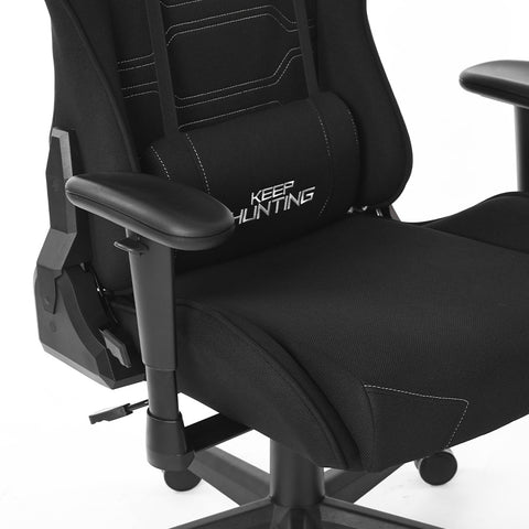 Silla Gamer Ocelot Black Night Negra en Tela Automotriz Reclinable 155° - Máximo Confort para Horas de Juego - Ergonómica
