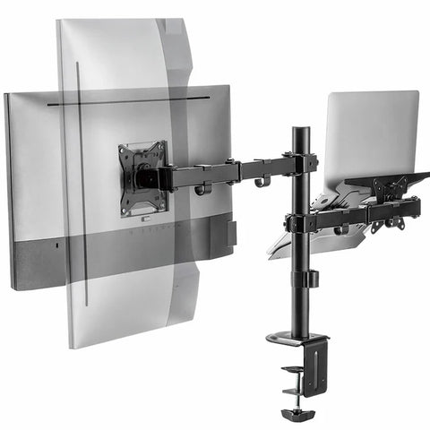 Soporte Dual Acteck Enforce Zone SM480 para Monitor y Laptop Articulado de Escritorio - Ergonómico y Profesional