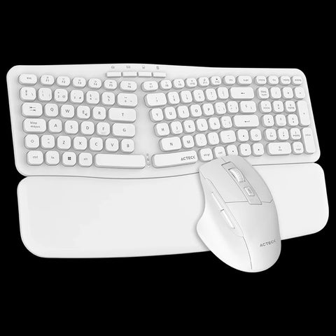 Kit Teclado y Mouse Inalámbrico Acteck Creator Ultra Confort MK650 con Reposabrazos Ergonómico - Premium y Elegante