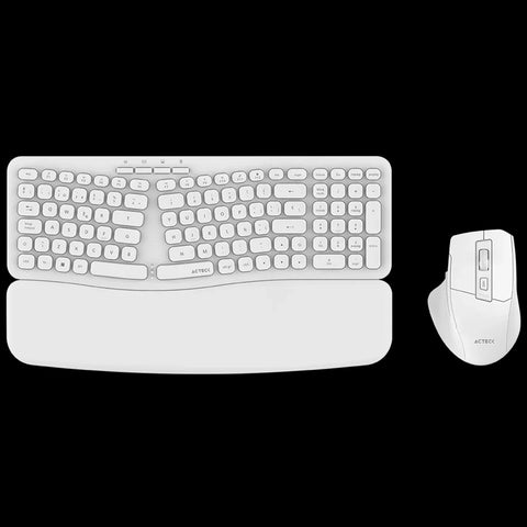 Kit Teclado y Mouse Inalámbrico Acteck Creator Ultra Confort MK650 con Reposabrazos Ergonómico - Premium y Elegante