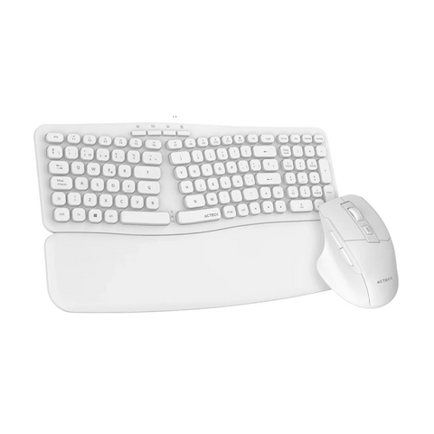 Kit Teclado y Mouse Inalámbrico Acteck Creator Ultra Confort MK650 con Reposabrazos Ergonómico - Premium y Elegante