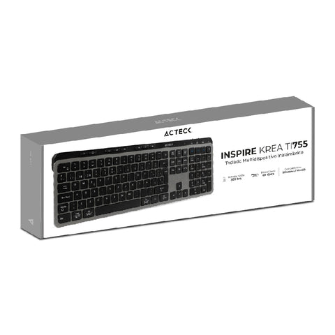 Teclado Inalámbrico Dual Acteck Inspire Krea TI755 Recargable con Sistema Anti-Ghosting - Profesional y Ágil