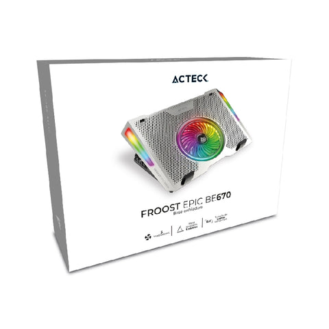 Base Enfriadora Froost Epic BE670 con 5 Ventiladores y Luz RGB para Laptop de 15.6" - Gamer y Alto Rendimiento
