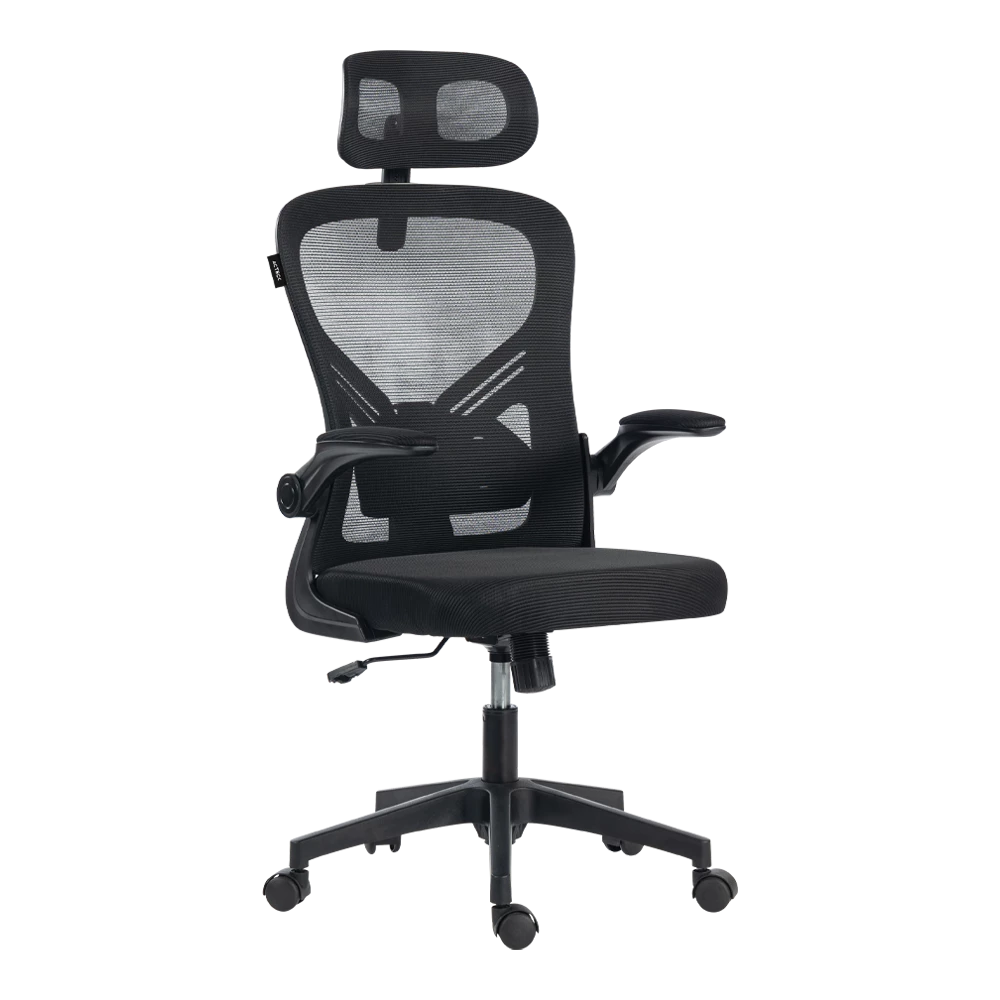 Silla De Oficina Acteck Base Espuma Alta Suavidad Marco Y Malla Negra