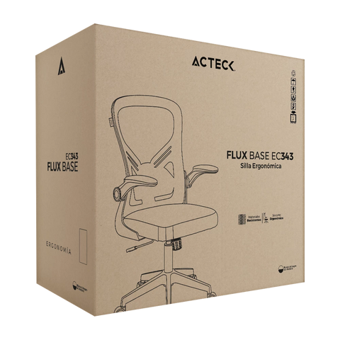 Silla Oficina Acteck Flux Ec343 Altasuavidad 100Kg Marco Y Malla Negra