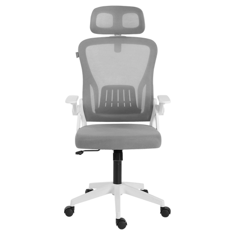Silla Oficina Acteck Flux Ec313Hr 100 Kg Marco Blanco - Malla Gris