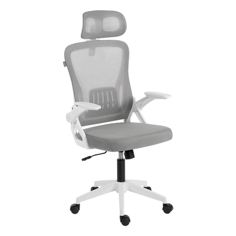 Silla Oficina Acteck Flux Ec313Hr 100 Kg Marco Blanco - Malla Gris