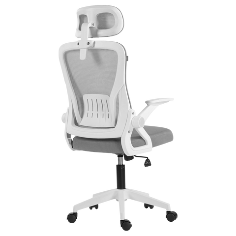 Silla Oficina Acteck Flux Ec313Hr 100 Kg Marco Blanco - Malla Gris