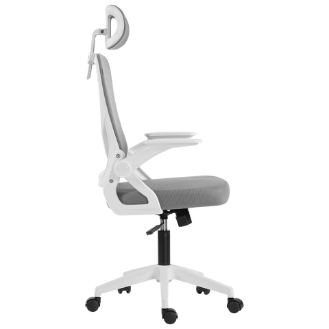 Silla Oficina Acteck Flux Ec313Hr 100 Kg Marco Blanco - Malla Gris