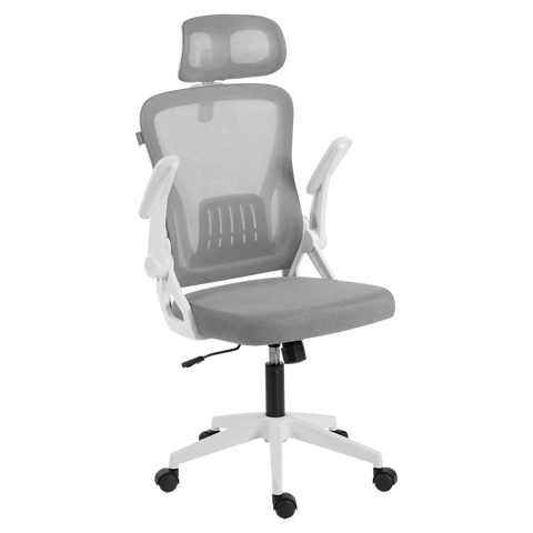Silla Oficina Acteck Flux Ec313Hr 100 Kg Marco Blanco - Malla Gris