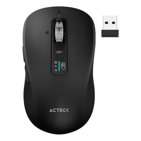 Mouse Inalámbrico Dual Acteck Virtuos Pro Air MI766 Recargable con 9 Botones y 3200 DPI - Avanzado y Poderoso