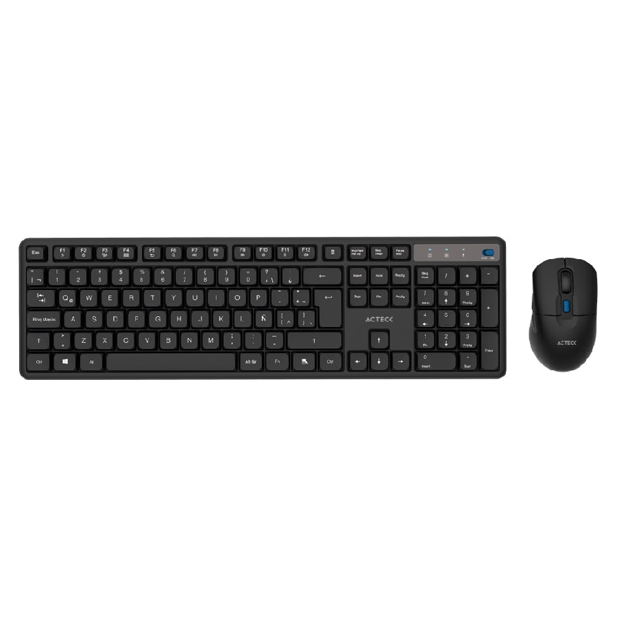 Kit Inalámbrico Acteck Creator Silent Pro MK474 Silencioso con Mouse de 5000 DPI para Multidispositivos - Ultra-Preciso y Discreto
