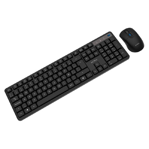 Kit Inalámbrico Acteck Creator Silent Pro MK474 Silencioso con Mouse de 5000 DPI para Multidispositivos - Ultra-Preciso y Discreto