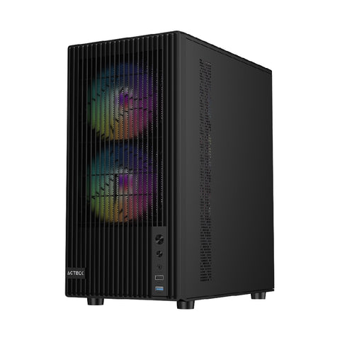 Gabinete Gamer Acteck Zyron GC606 con Cristal Templado y 3 Ventiladores FRGB para Micro ATX - Espectacular y Resistente